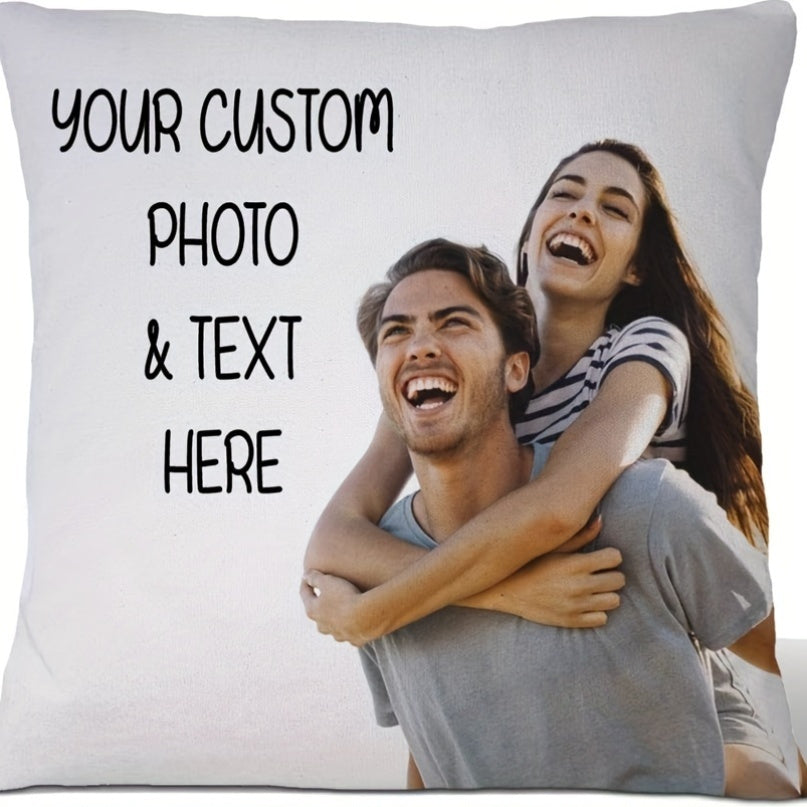 Personalize your living space with this custom photo pillowcase, measuring 45.72x45.72 cm. Made from knitted polyester in mixed colors, this cushion cover is perfect for couples, parents, and friends. Give as a thoughtful birthday or holiday gift, ideal