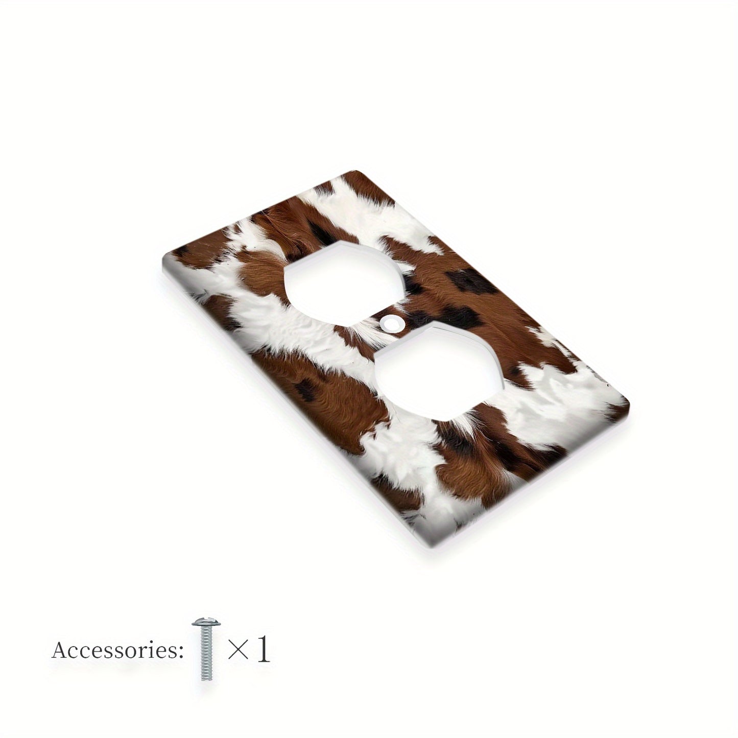 Cow print decorative wall plate made of unbreakable polycarbonate thermoplastic, perfect for bedrooms, kitchens, and home decor.