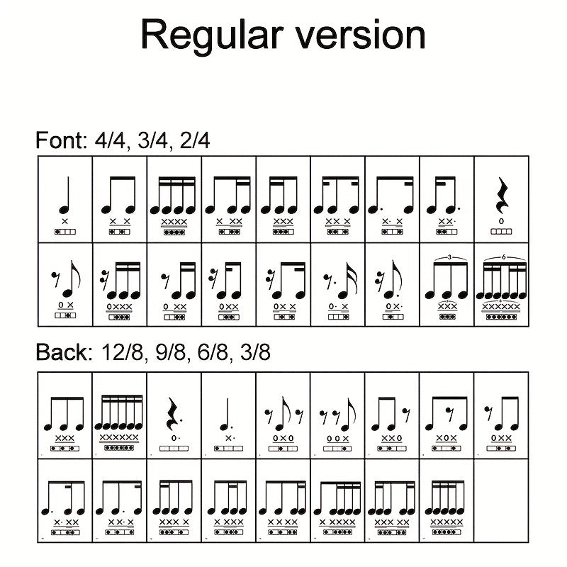 MINGYQOU Rhythm Practice Card for piano and drum practice.