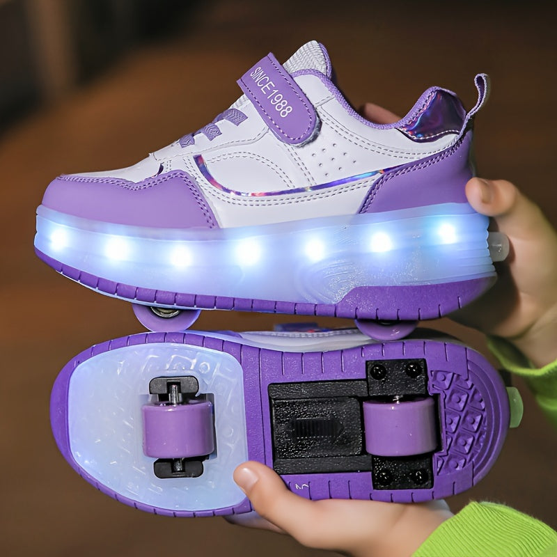 Stylish LED light-up shoes for outdoor activities, USB rechargeable, durable and breathable, perfect for all seasons.