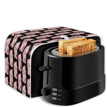 The Classic Pig Print Toaster Cover features 1 piece with 2 wide slots. It is dustproof, anti-fingerprint, and anti-oil, designed to protect your kitchen appliances. This machine washable cover is a high-quality gift for women, safeguarding your small