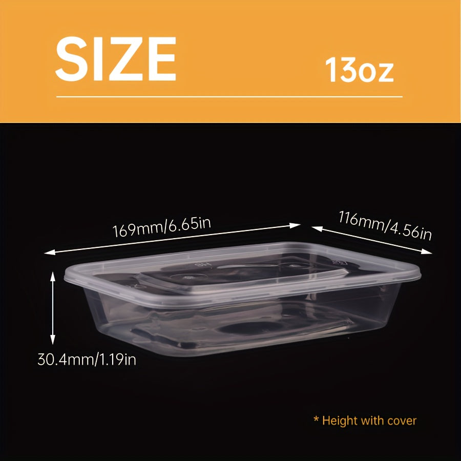 50 BPA-Free Plastic Food Storage Containers with Leakproof Lids - 13/20/26oz, Stackable and Microwave Safe, Perfect for Meal Prep and Takeout. These Durable Rectangular Bento Boxes are Ideal for Kitchen Organization, Making them the Best Christmas and