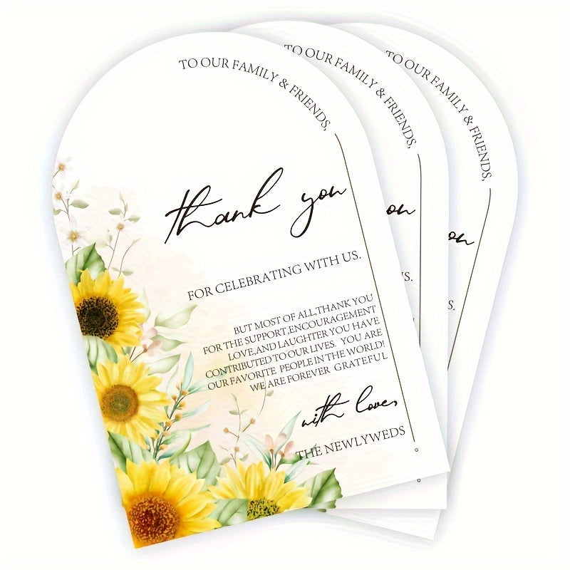 50 pieces of Sunflower Wedding Invitations - Contemporary, Cozy & Vibrant hues perfect for Outdoor Celebrations