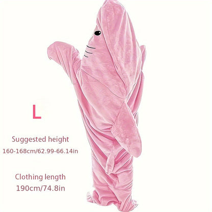 The Shark Wearable Blanket Hoodie is perfect for adults who love cute animal themes. Made with soft and cozy polyester knit, this portable blanket comes with a convenient hood for extra warmth. It is machine washable for easy care and can be worn as a