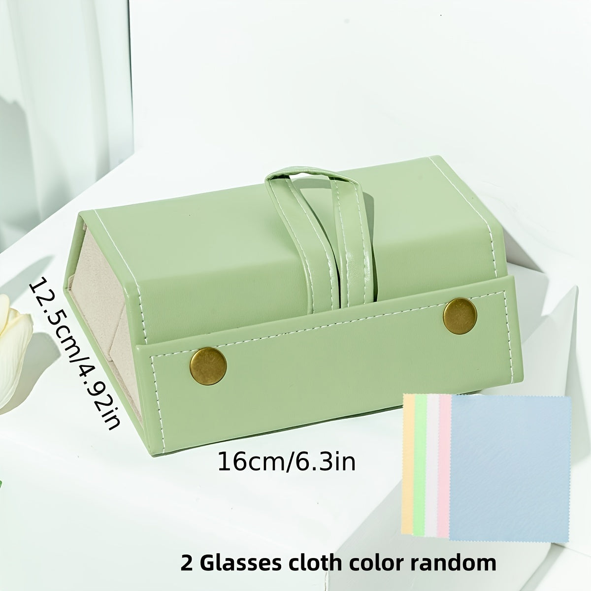 Protective Folding Case for 3 Pairs of Glasses, Durable Travel Case for Women, Includes 2 Randomly Colored Cleaning Cloths