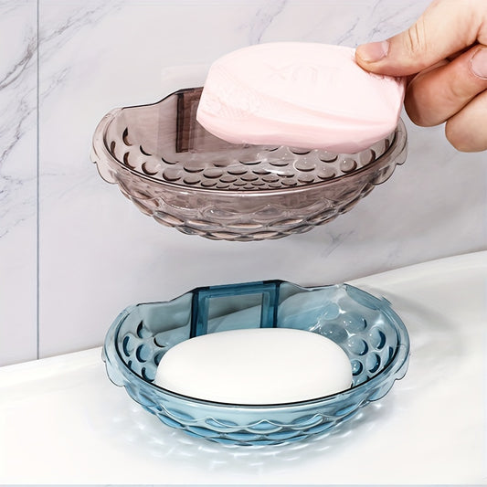 1pc Plastic Creative Soap Dish Tray Holder for Bathroom Organization.