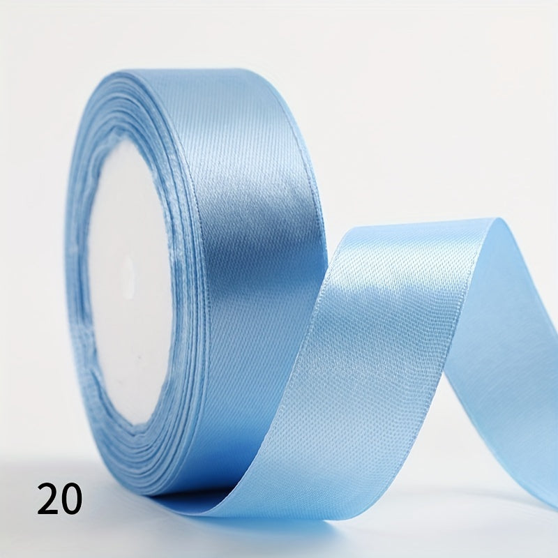 1 piece of 2.5cm wide, 25 yards long satin ribbon for gift wrapping, wedding decoration, car silk ribbon, baking, and webbing.