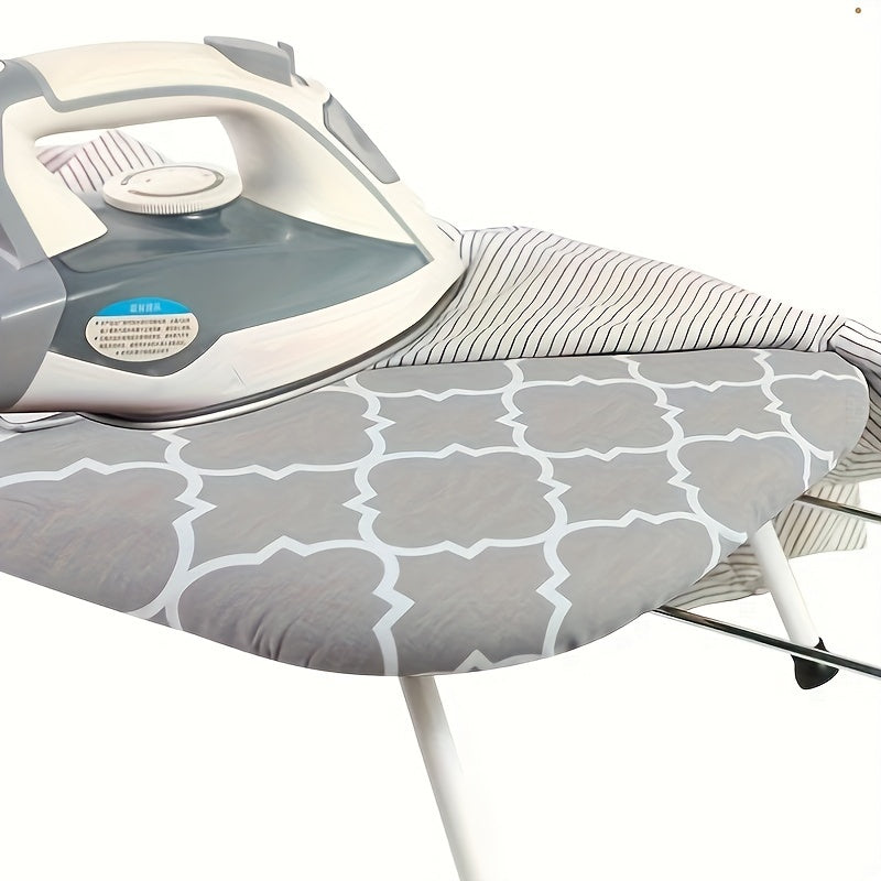 Portable ironing board from Taiwan with folding feet and an ultra-wide tabletop design, complete with a cover.