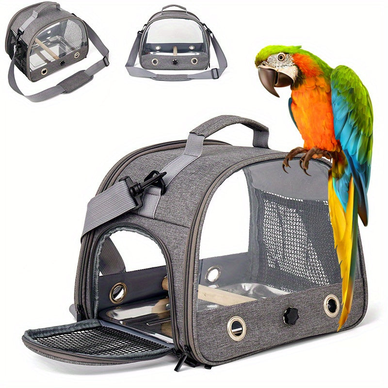 Portable bird bag made of Oxford cloth, suitable for small pets like parrots and pigeons for outdoor use. Can be used for various bird species.