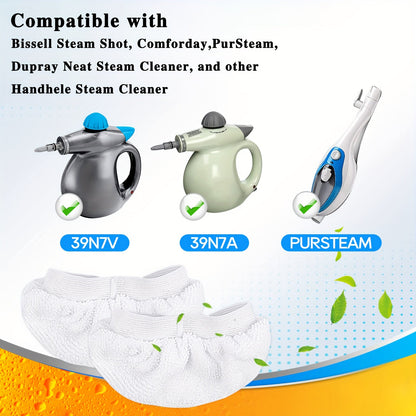 Set of 4 Reusable Microfiber Pads for Handheld Steam Cleaner, Compatible with All Mop Heads