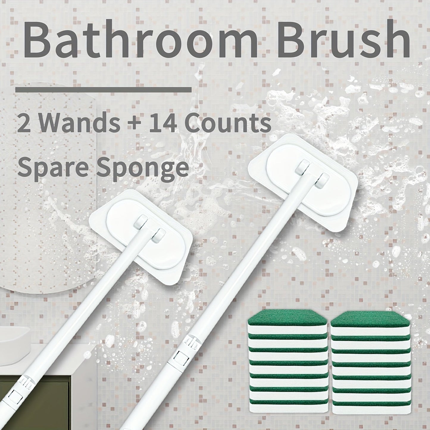 The Wall Cleaning Brush Daily Necessities Set includes sponges to enhance your cleaning experience. With super strong friction and fast foaming ability, these sponges can easily erase residual traces and make cleaning and maintaining hygiene a breeze.