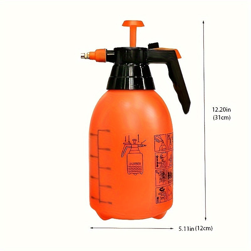 Durable 1.5L plastic watering can with leak-proof valve, ideal for gardening, disinfection, and cleaning. Includes measurement markings and trigger spray nozzle.