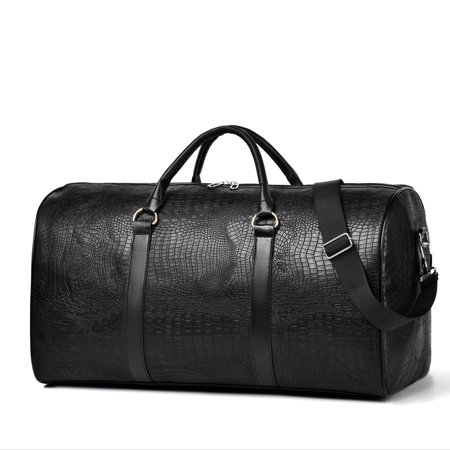 Unisex crocodile patterned travel bag with a large capacity, perfect for retro vacations and gifting.