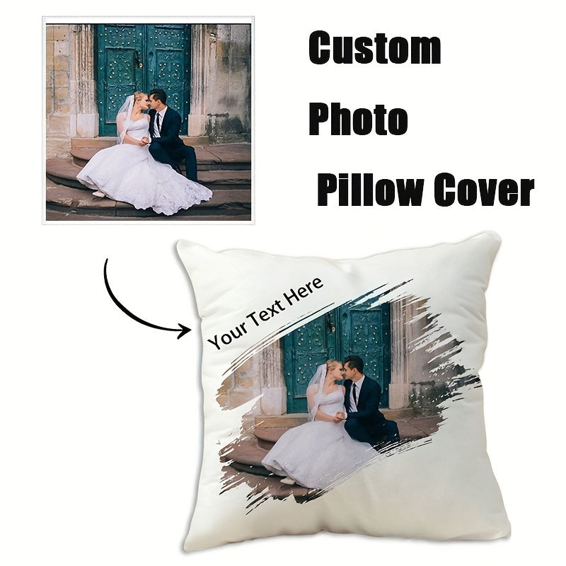 One piece of personalized pillow cover ideal for home decoration. Features a festive pattern perfect for Valentine's Day, Christmas, Thanksgiving, and New Year celebrations. Makes a great family gift or wedding anniversary present. Measures 45.72 x 45.72