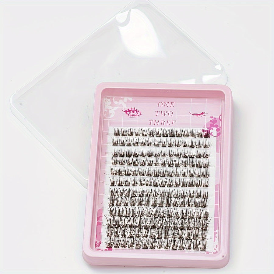 12 rows of 168 natural style false eyelashes for a DIY natural look to enhance your eyes' beauty.