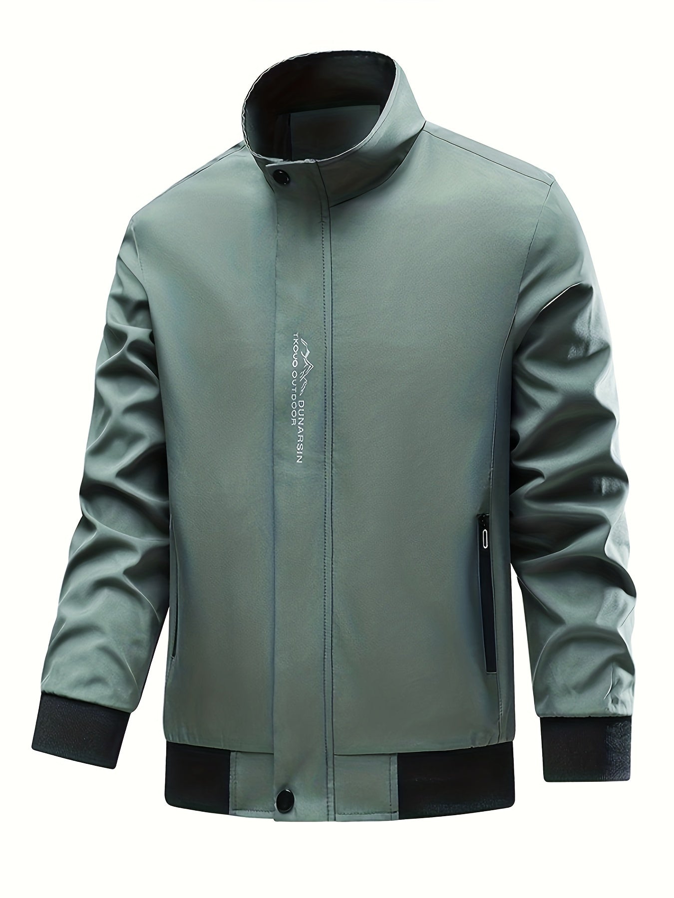 Casual zip up jacket with chic stand collar, for men.