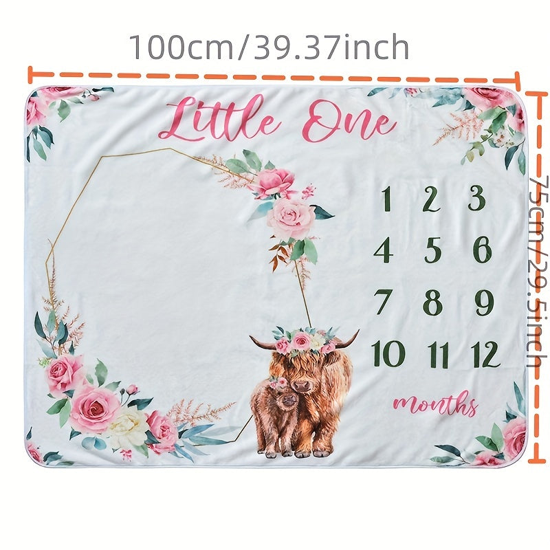 Baby Milestone Blanket featuring North American Highland Sheep Print for capturing your newborn's growth, commemorating special milestones, and creating stunning product photography. This versatile blanket can also be used as a shawl, bath towel, or