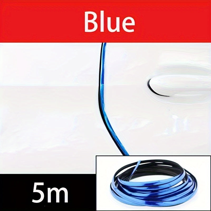 5m Car Door Chrome Molding Strip for Rear Bumper Protection, Universal Fit for All Cars.