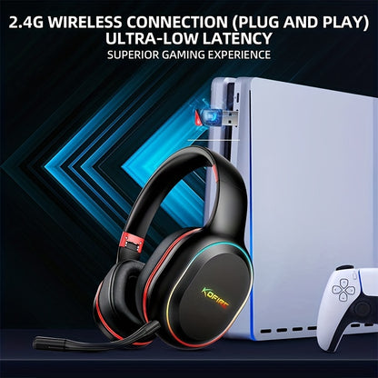 KOFIRE UG-05 2.4GHz Wireless Gaming Headset for PC, Laptop, PS5, PS4, Mobile Phones, 30 Hours Playtime with Removable Mic