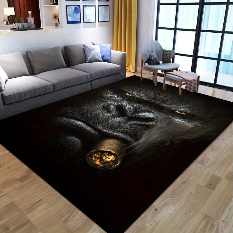 Add a touch of nature to your home with this Chimpanzee-themed non-slip rug. Easy to care for, it is machine washable and waterproof, making it ideal for any room including living rooms, bedrooms, nurseries, outdoor patios, and garden areas. Enhance your