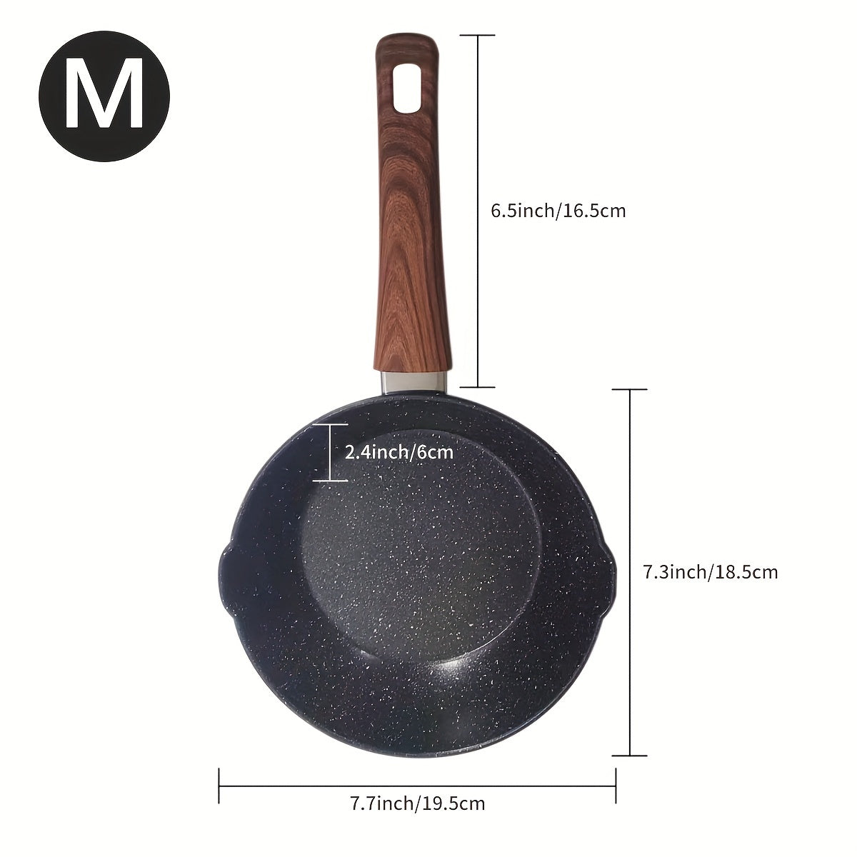 Durable Black Mica Coated Cast Iron Pot - Japanese-Style Multipurpose Pan for Ramen, Korean Cuisine, Cooking & Dining - Non-Stick and Sturdy 19.56/25.91 cm Iron Material