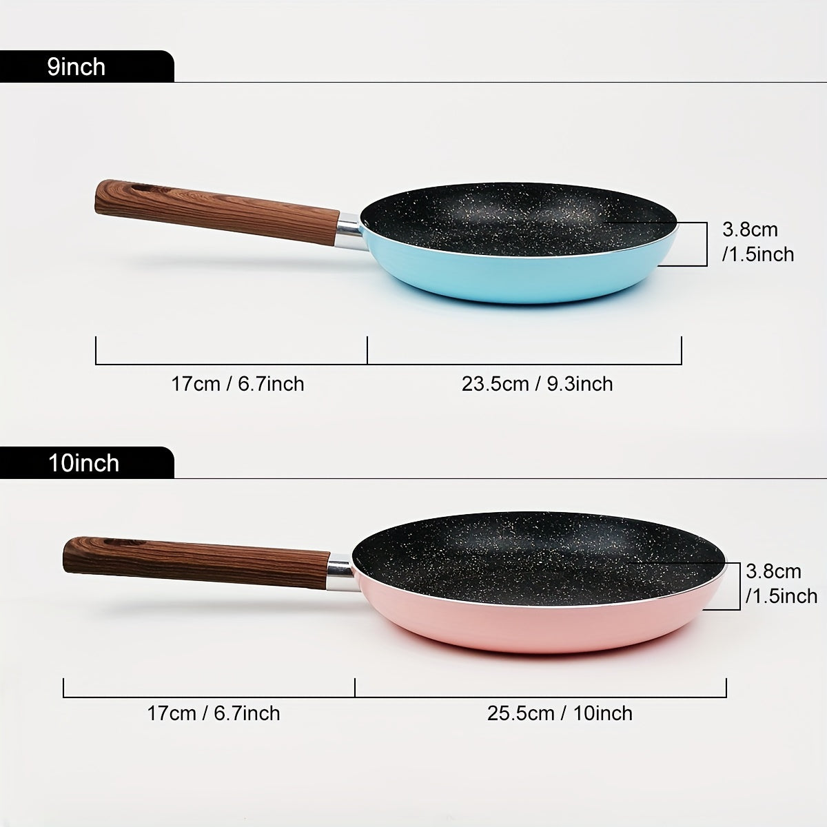 This adorable non-stick frying pan in charming pink and blue is perfect for cooking eggs. It is ideal for use on gas stoves with open flames.