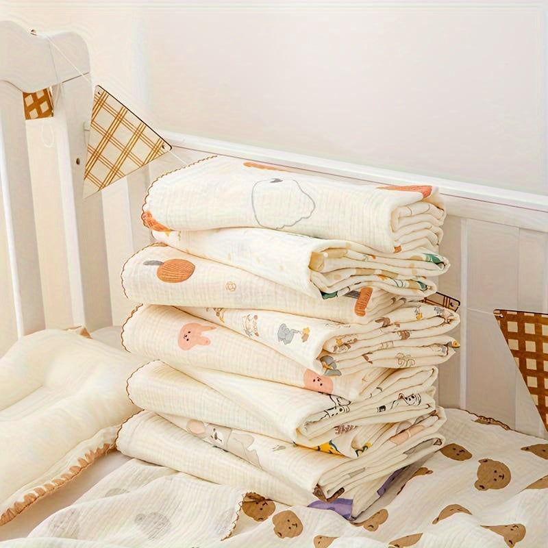 Soft and breathable infant summer thin quilt cover made of class A two-layer full gauze wrinkle cloth, perfect for an air-conditioned room.