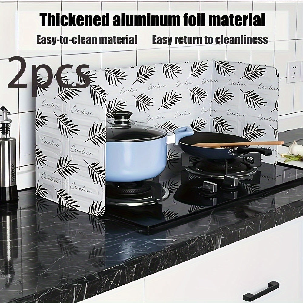 Aluminum Stove Protector Set with Foldable Splatter Shield, Grease Guard, and Non-Stick Oil Splash Screen - Essential Kitchen Accessories