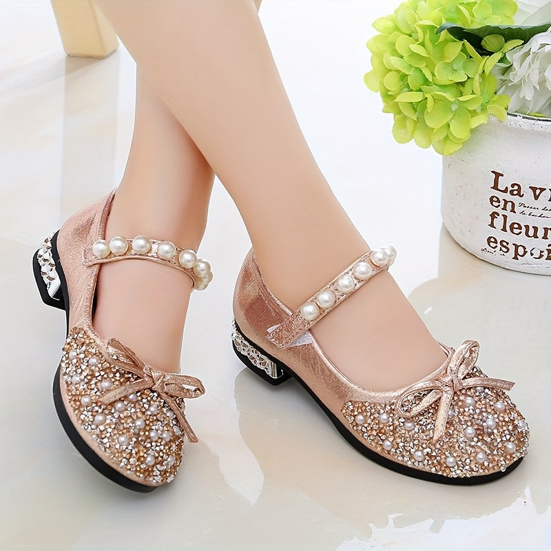 Summer Crystal Princess Shoes with Soft Soles for Little Girls and Toddlers.