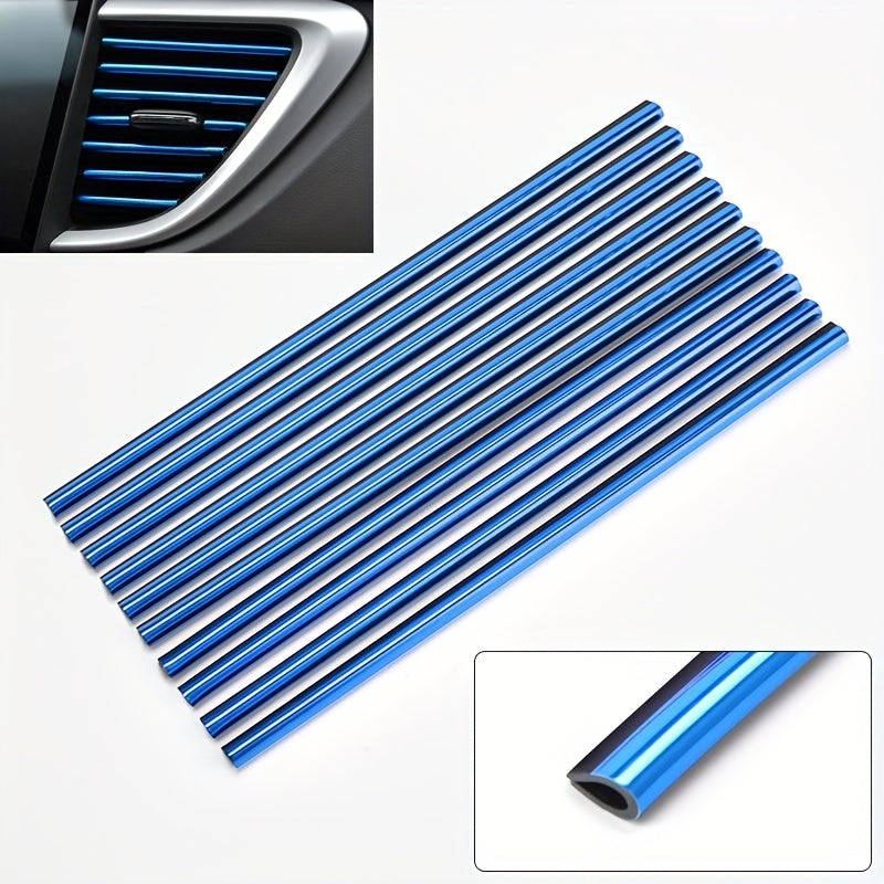 10PCS 20cm U-shaped Car Air Conditioner Air Outlet Decoration Strip with Car Shape Door Corner Protector