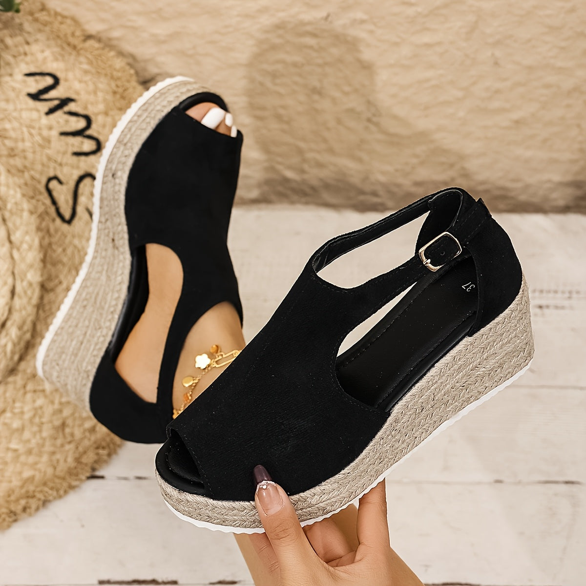 Comfortable, trendy black summer sandals with a classic, sexy style.