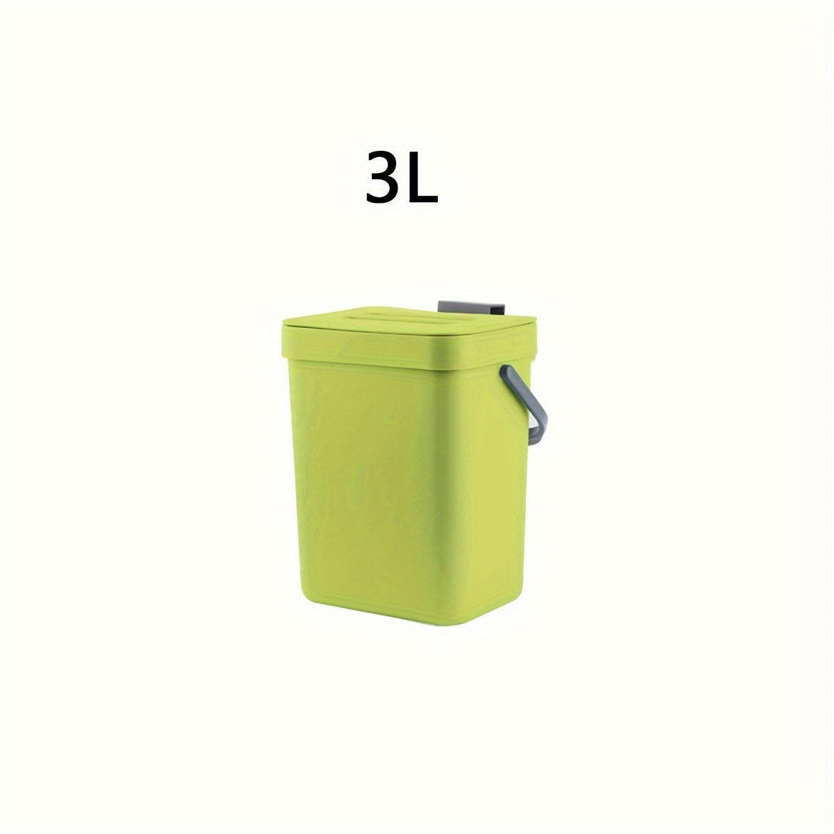 1-piece 12L Trash Can with Lid for kitchen compost, under sink garbage storage. Plastic bin for home and office accessories, storage, and decor.