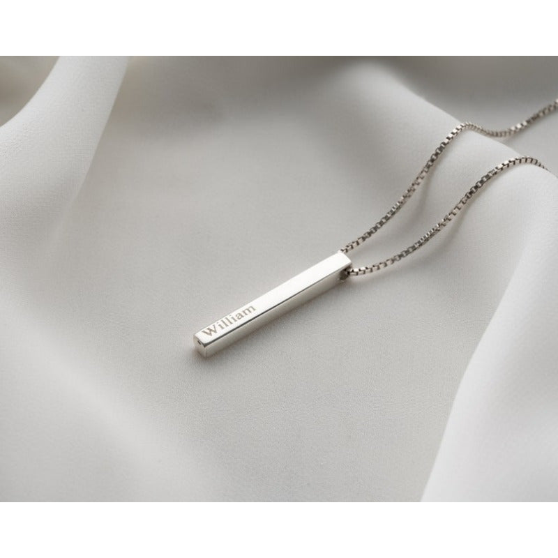 Custom 4-Sided Bar Necklace for Women, Made of 18K Gold Plated Stainless Steel, 3D Personalized Name Pendant, Chic & Elegant Design, Perfect for Everyday or Special Occasions, Great Christmas Present for Mom