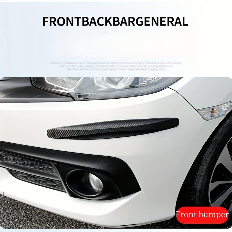 Rubber car bumper guards for front and rear anti-collision protection and door body scratch prevention, 2pcs.