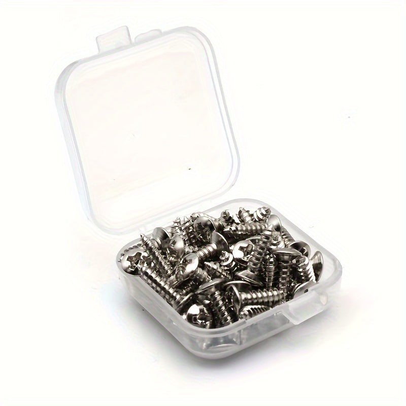 Pack of 50 includes screws for electric guitar and bass pickguards, picks, and installation screws.