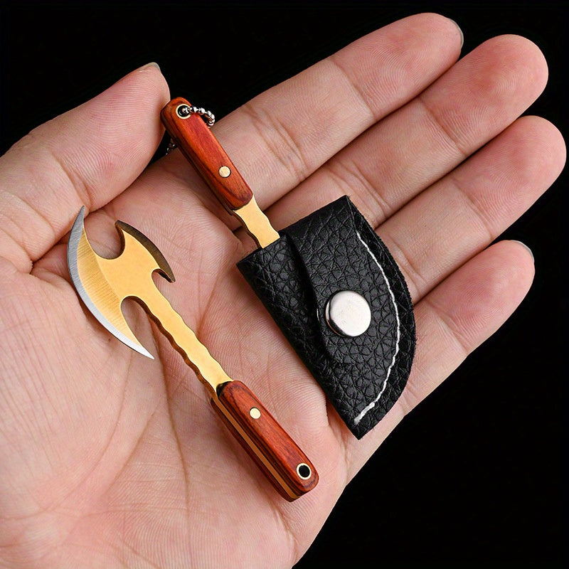 Unlock the potential of your outdoor adventures with this compact Men's outdoor keychain tool. This non-folding EDC knife is perfect for small tasks and features an easy-to-use design. The mini open embroidery knife can be used as a small kitchen knife