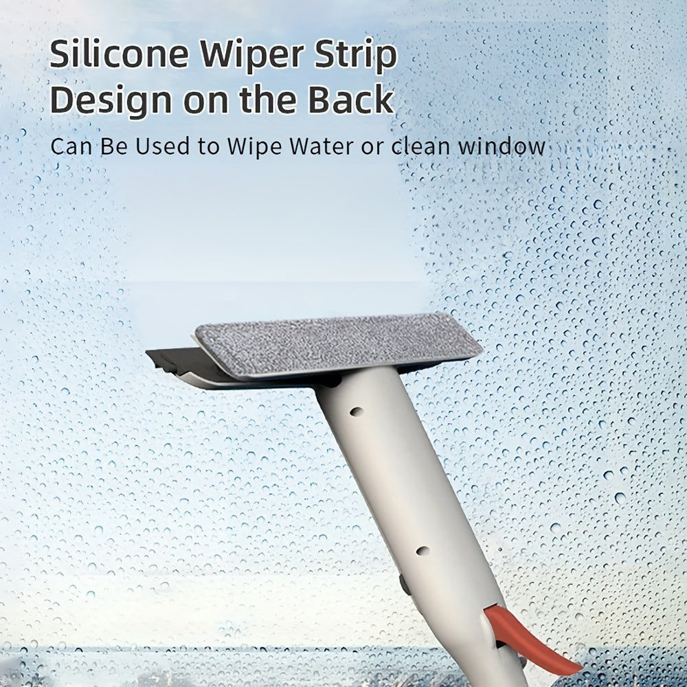 Multi-functional window spray mop with a silicone squeegee - a versatile home cleaning tool for floors and windows. Made of PVC, plastic, and iron; no electricity required. Perfect for use in the bathroom, toilet, kitchen, and walls. Features an