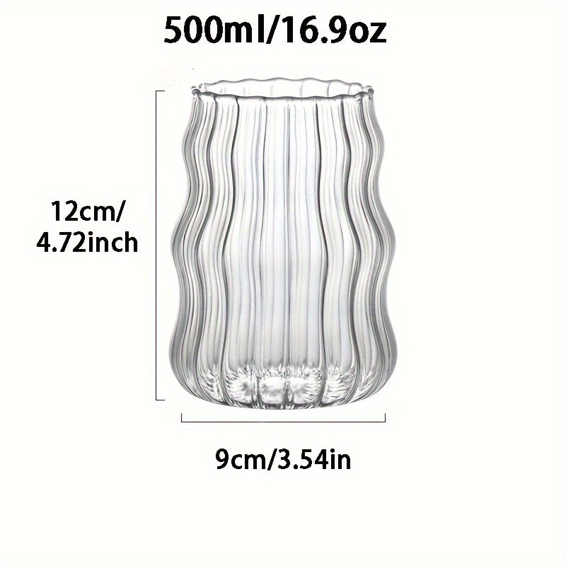 6pcs Medieval style glass cups, 500ml Water cups for various beverages, suitable for all seasons.