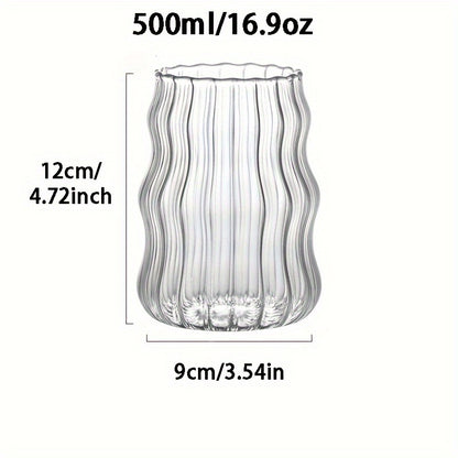 6pcs Medieval style glass cups, 500ml Water cups for various beverages, suitable for all seasons.