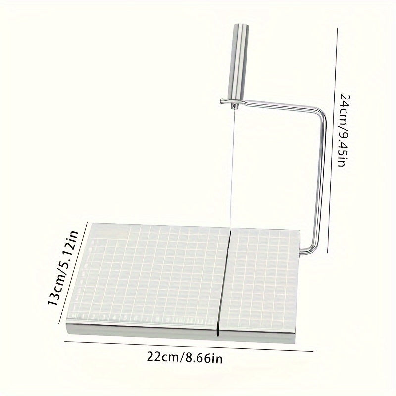 1 piece of Cheese Slicer, a Mental Cheese Slicer with an Ergonomic Grip, Wire Cheese Slicer for Block Cheese, Adjustable Thickened Cheese Cutter with Stainless Steel Wire, Cheese Slicer with 5 Replacement Wires, Kitchen Supplies