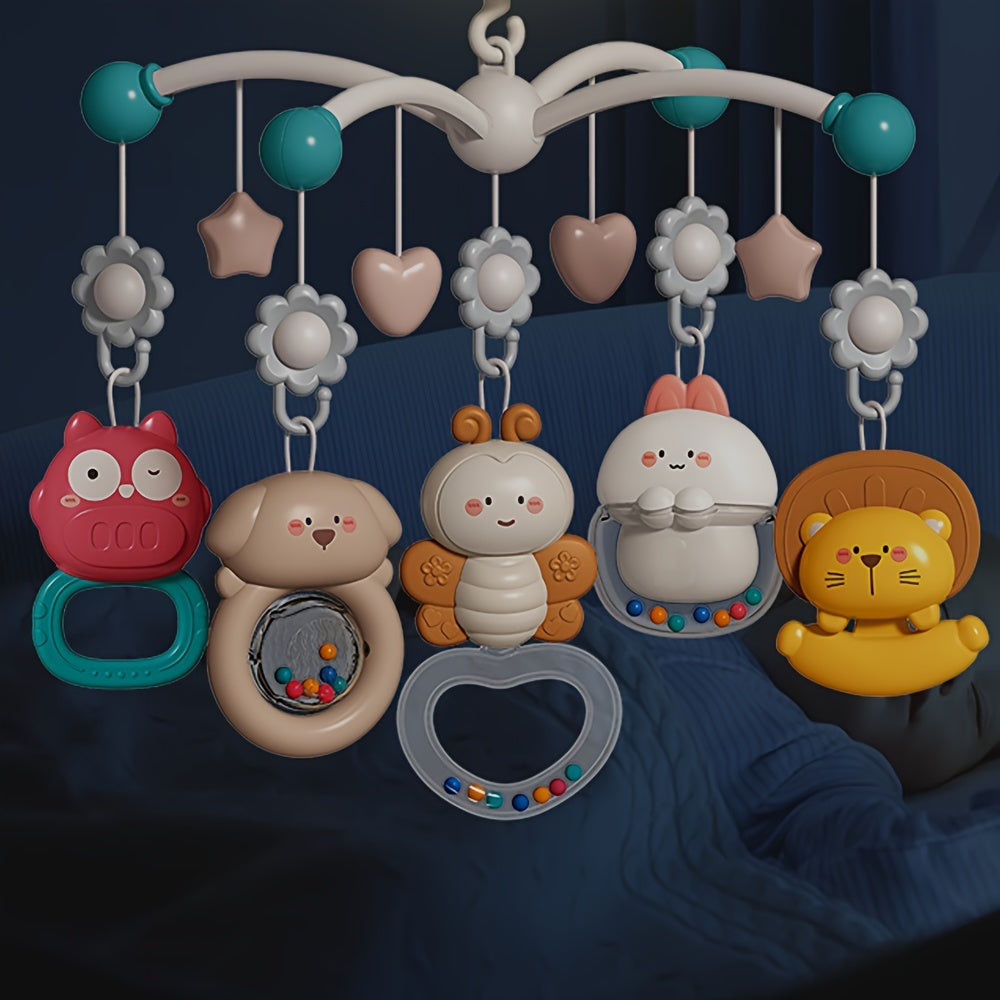 Entertaining Projection Remote Control Baby Crib Mobile featuring Lullabies, Educational Musical Box Toy, Cute Bear-Shaped Plastic Mobile, with Calming Sounds, perfect for Newborns, a Wonderful Birthday and Christmas Present for Babies aged 0-3 Years