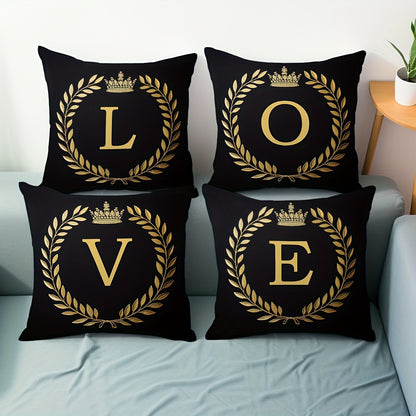 Stylish English letter print pillow cover made of soft peach skin velvet. Features zip closure and machine washable. Measures 45.72x45.72 cm, ideal for home and office decor.