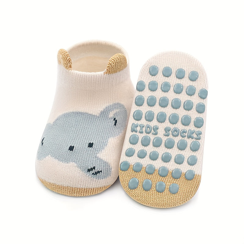 Non-slip cotton baby socks for infants and toddlers 0-3 years old, made of 80% cotton and 20% polyester. Hand wash only. Pack of 1 pair.