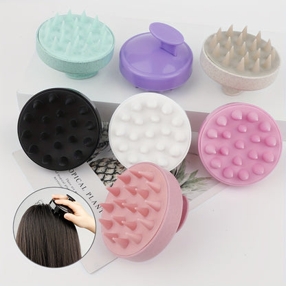 Silicone hair washing brush with plastic massage comb for hair washing and hairdressing.