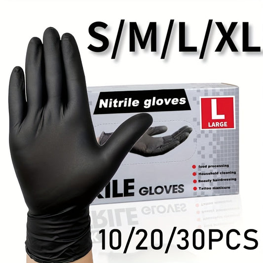 10/20/30 Black Nitrile Gloves for various uses.