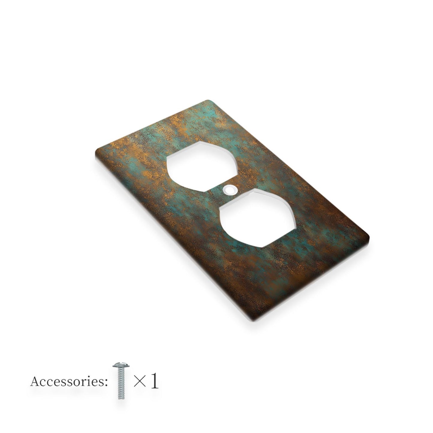 1pc Aged Copper Patina Design Wall Plate Cover for Home Decor - 1Gang/2Gang, Image