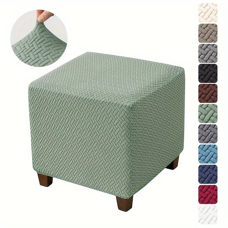 Elastic slipcover for ottoman stool, anti-dust, all-inclusive, perfect for home or office.