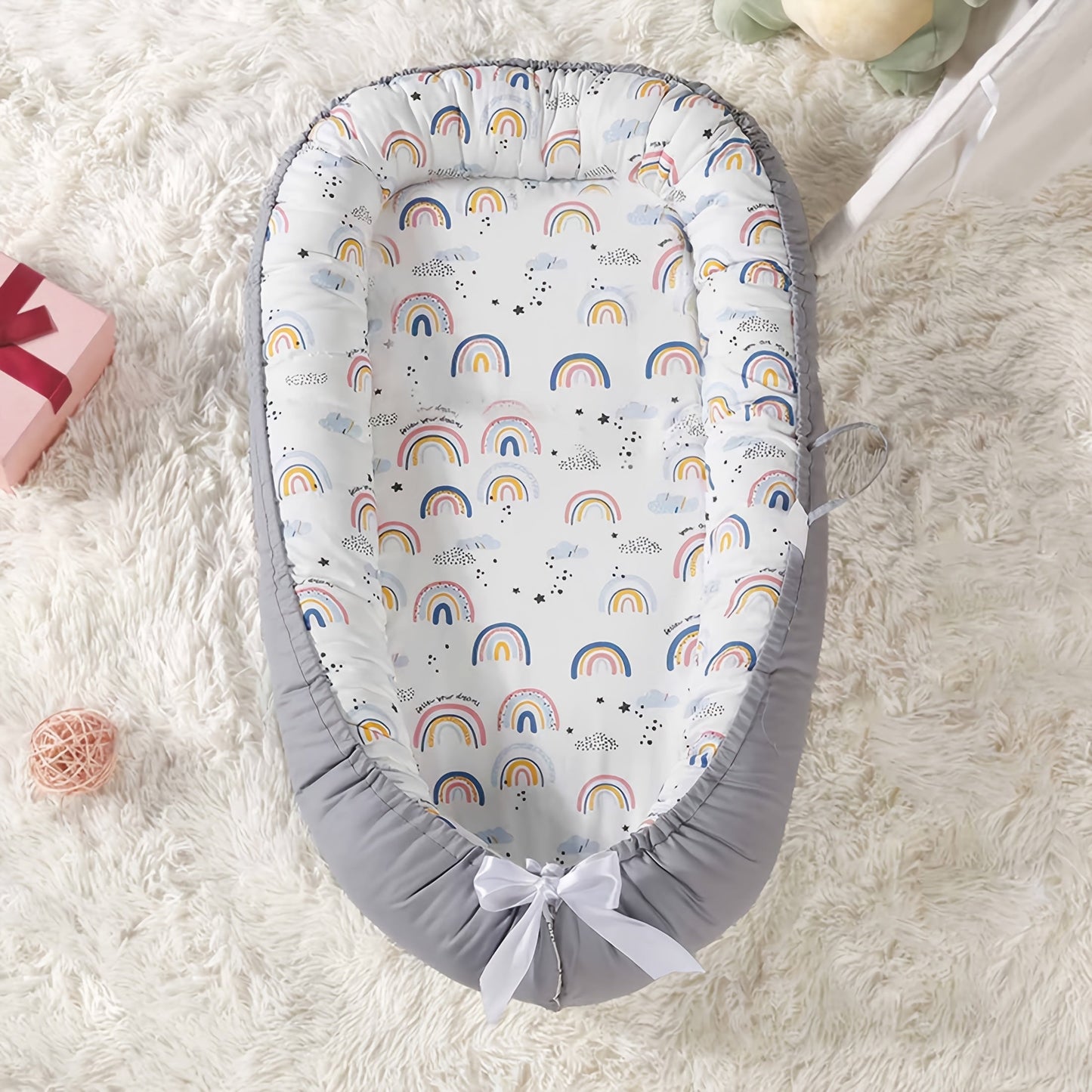 Travel Crib for Kids - Portable, Foldable, and Washable Bed with Anti-Pressure Cotton and Removable Pillow