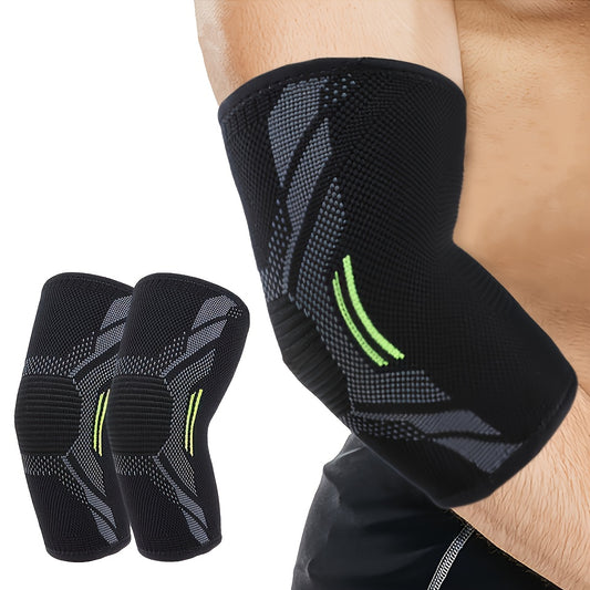 Sports knee pads with adjustable, breathable support and fixed pressure patellar strap.