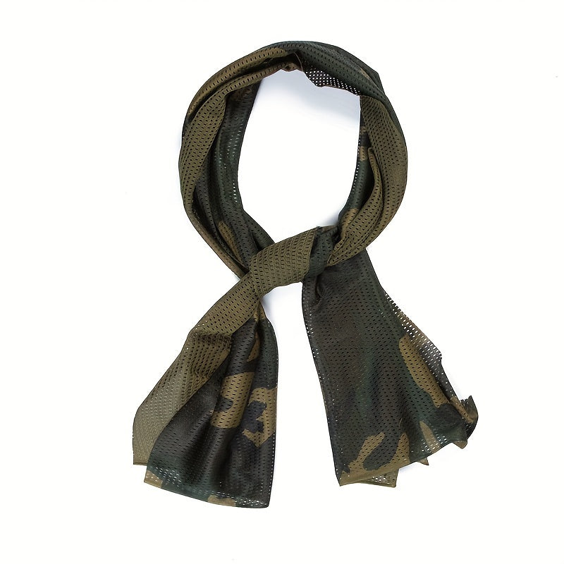 Unisex Retro Small Square Camouflage Neck Scarf - Lightweight and Breathable Scarf for Outdoor Activities like Hunting, Running, Climbing, and Camping.